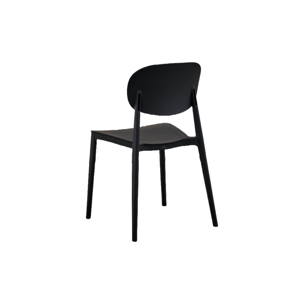 Silla Milán, Color Negro, con Espaldar y Diseño Moderno, abierto