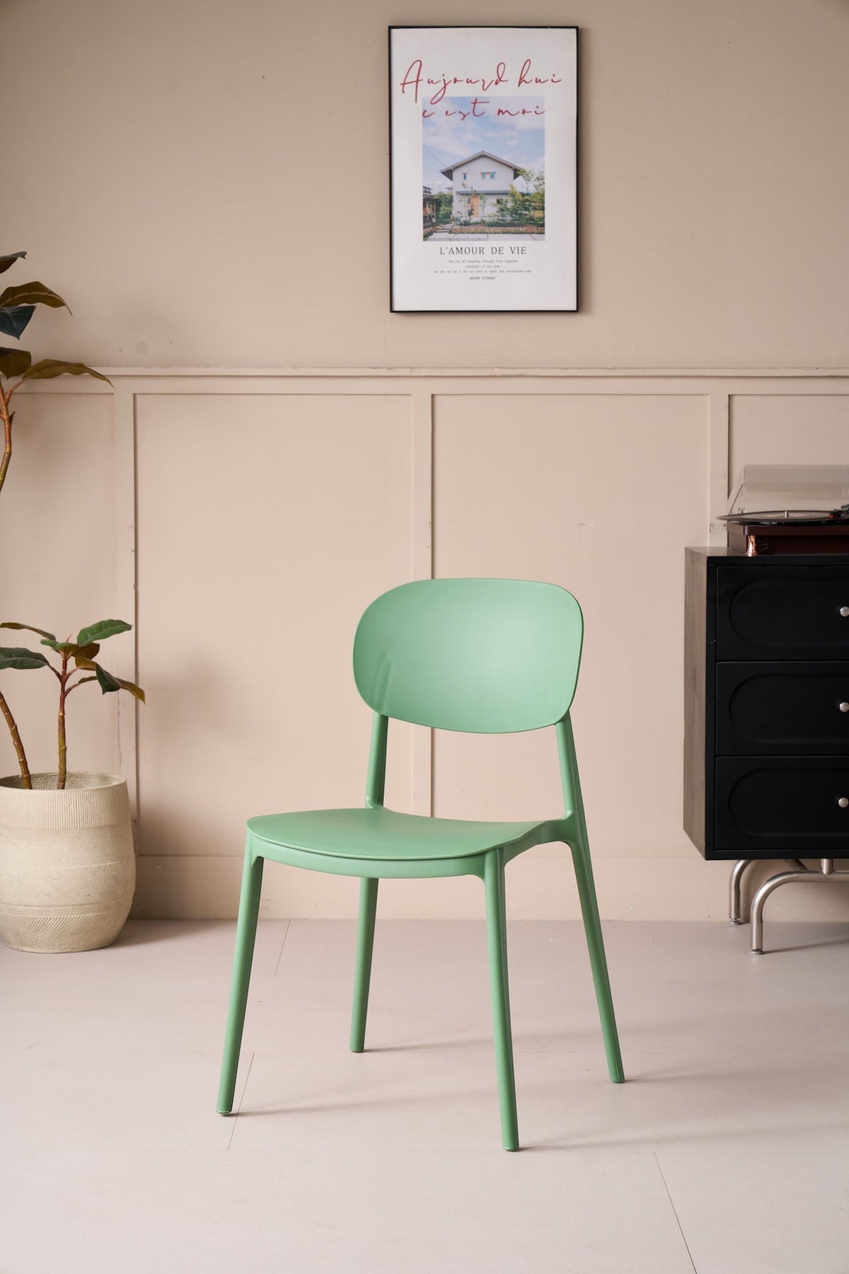 Set de 2 Sillas Milán, Color Verde, con Espaldar y Diseño Moderno