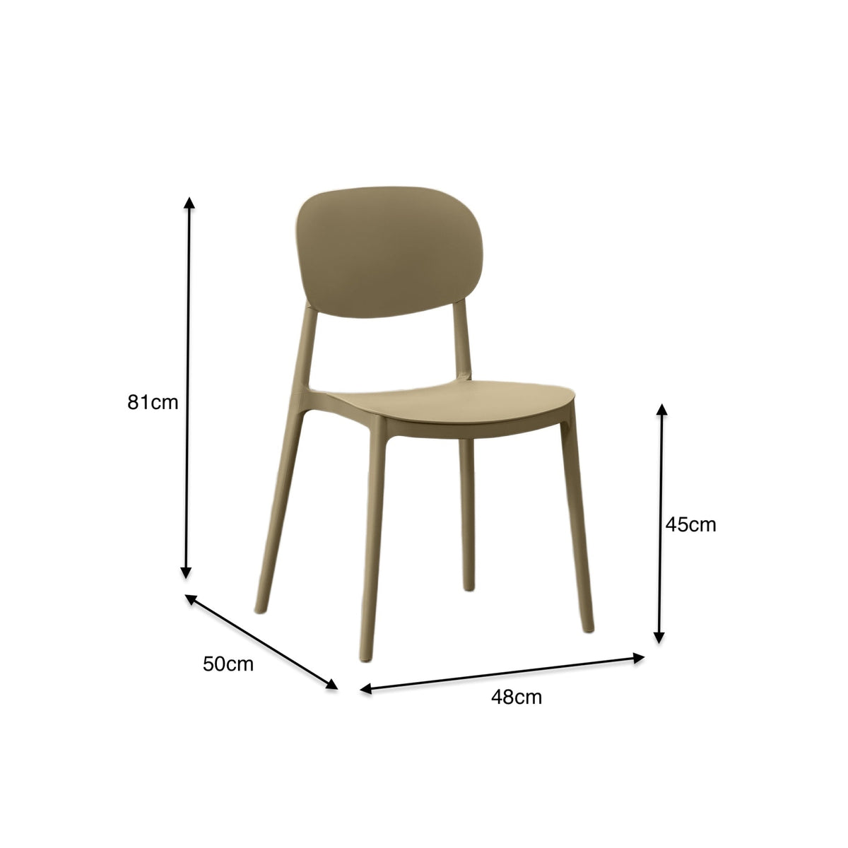 Set de 2 Sillas Milán, Color Khaki, con Espaldar y Diseño Moderno
