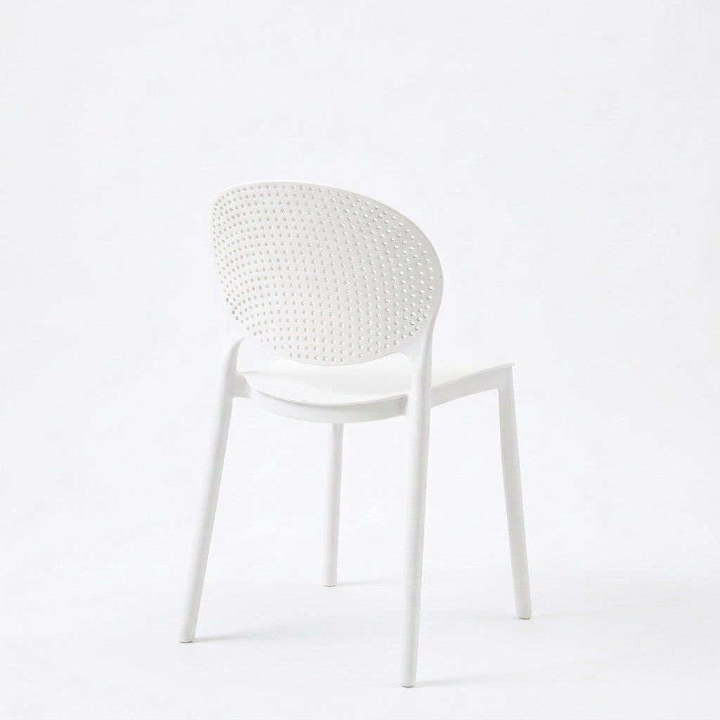 Silla Florida, Color Blanco, con Espaldar y Diseño Moderno X4