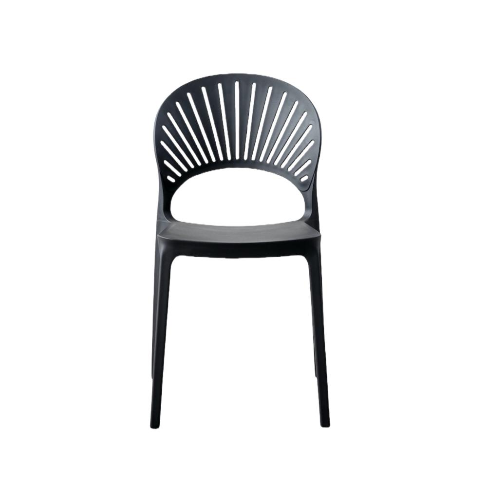 Silla Paraíso negra en polipropileno con espaldar - detalle
