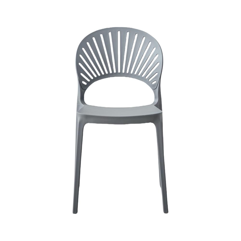 Silla Paraíso, Color Gris Oscuro, con Espaldar y Diseño Moderno, detalle de acabado