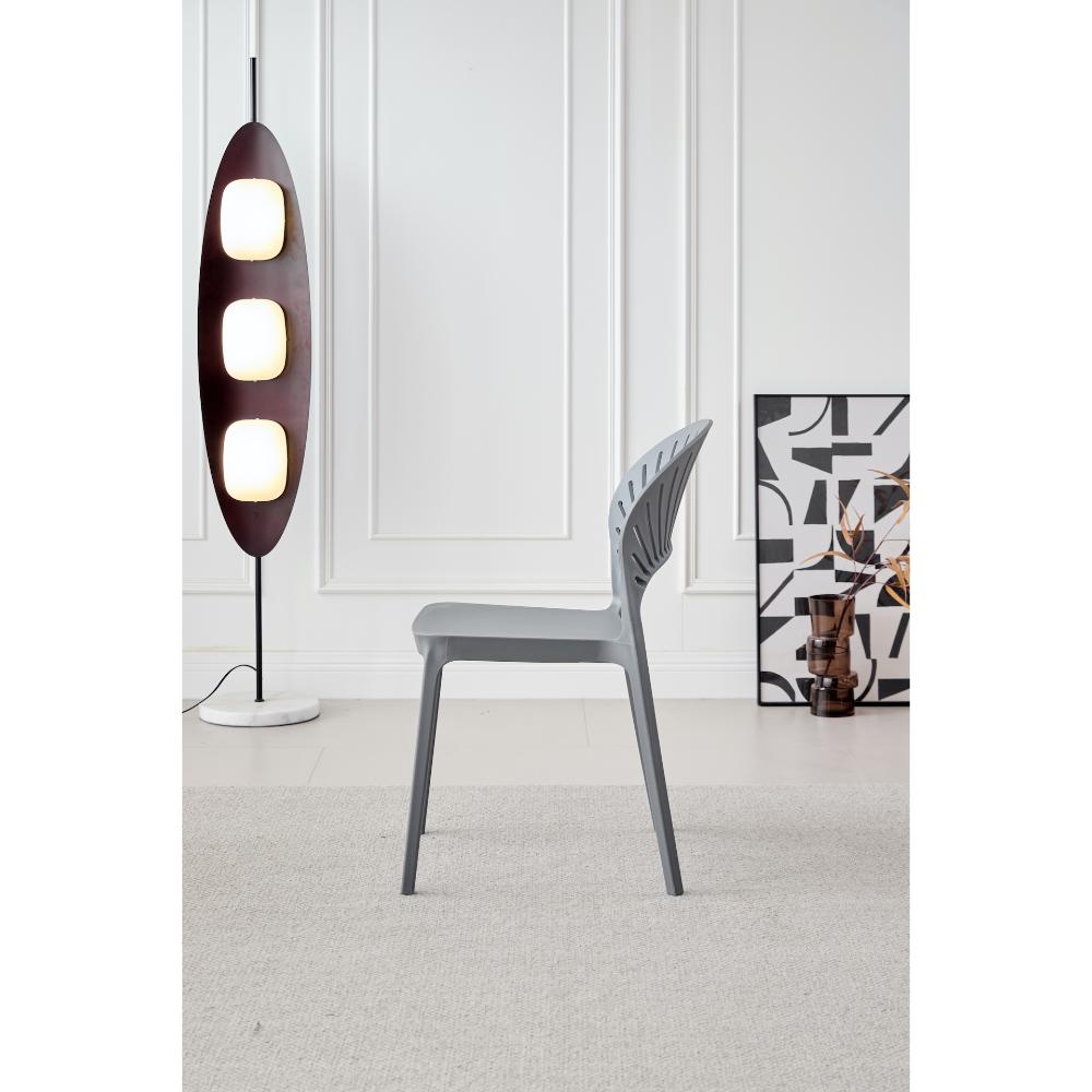 Silla Paraíso, Color Gris Oscuro, con Espaldar y Diseño Moderno, detalle