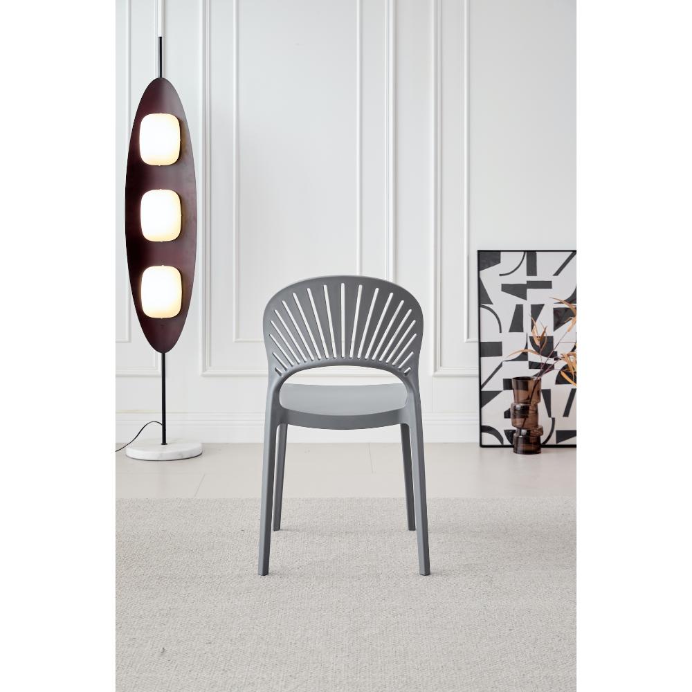 Silla Paraíso, Color Gris Oscuro, con Espaldar y Diseño Moderno, en ambiente