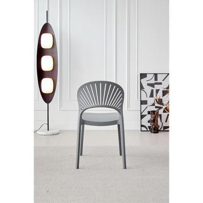 Silla Paraíso, Color Gris Oscuro, con Espaldar y Diseño Moderno, en ambiente