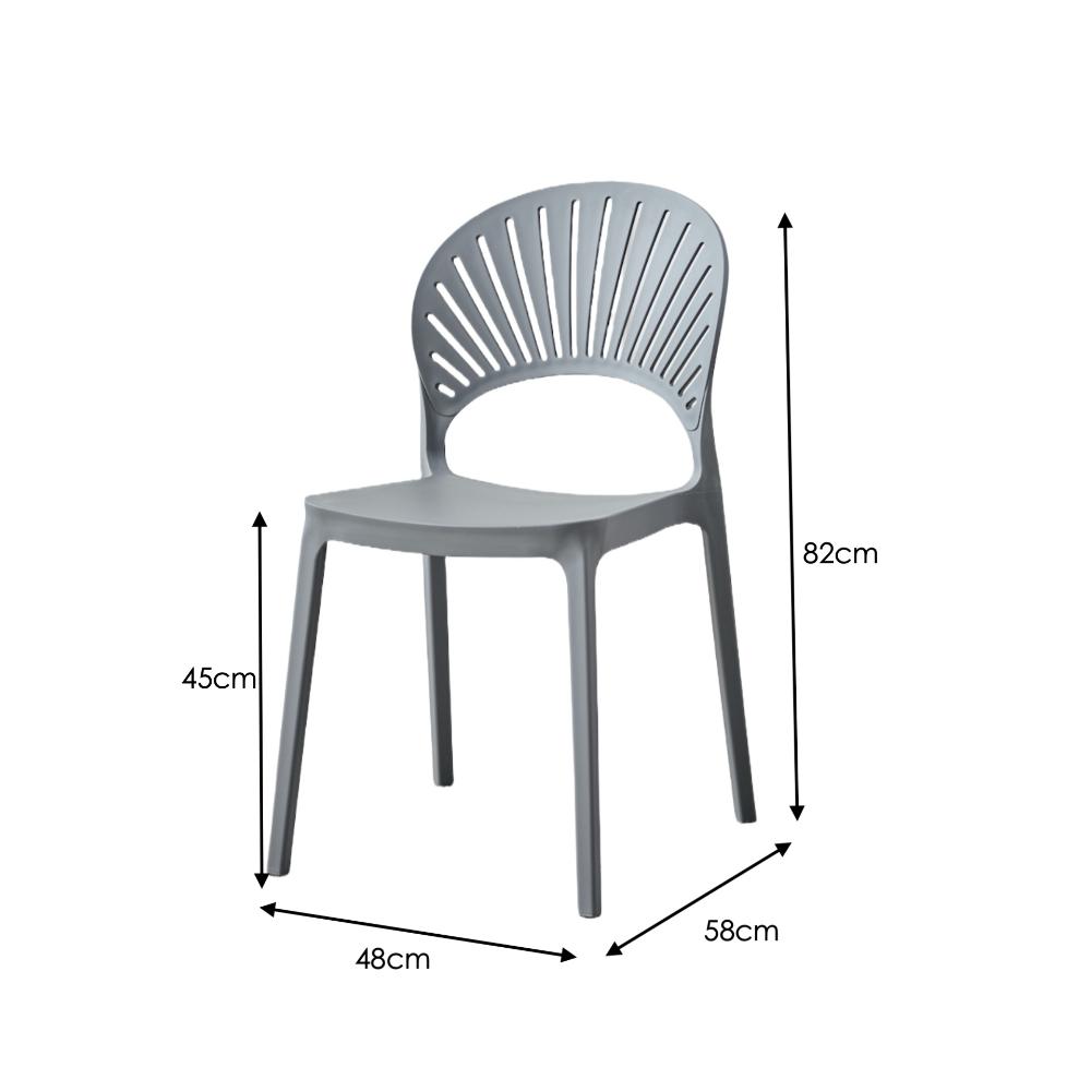 Silla Paraíso, Color Gris Oscuro, con Espaldar y Diseño Moderno, vista en perspectiva