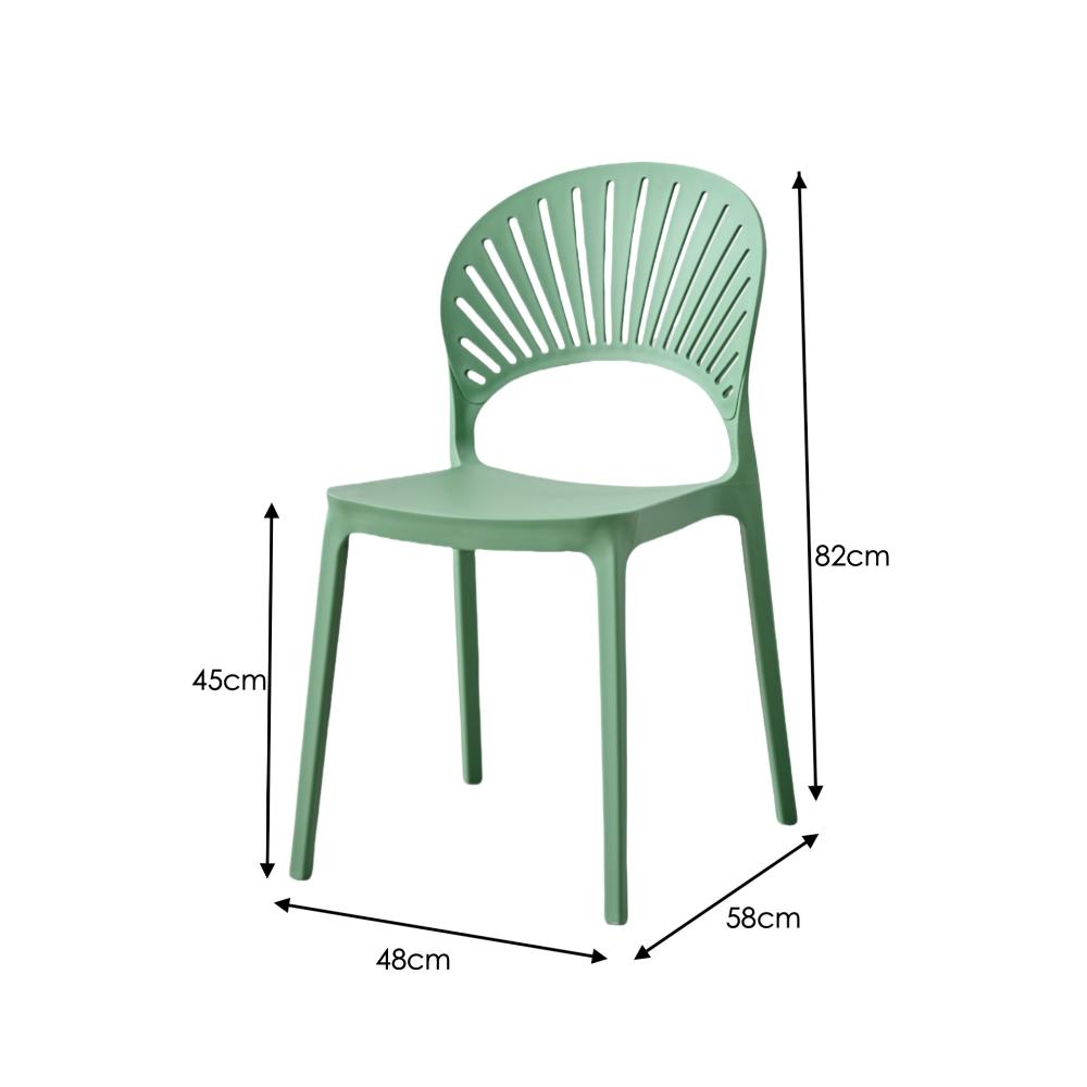 Juego de Comedor Luigow · 4 Sillas · Verde Oliva