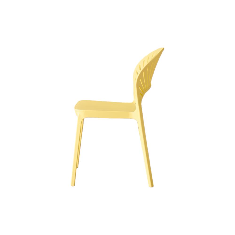 Silla Paraíso, Color Amarillo, con Espaldar y Diseño Moderno, detalle de acabado