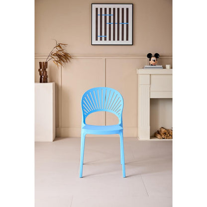Silla Paraíso, Color Azul, con Espaldar y Diseño Moderno