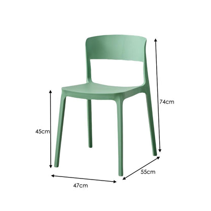 Silla Mónaco, Color Verde Oliva, con Espaldar y Diseño Moderno, vista posterior