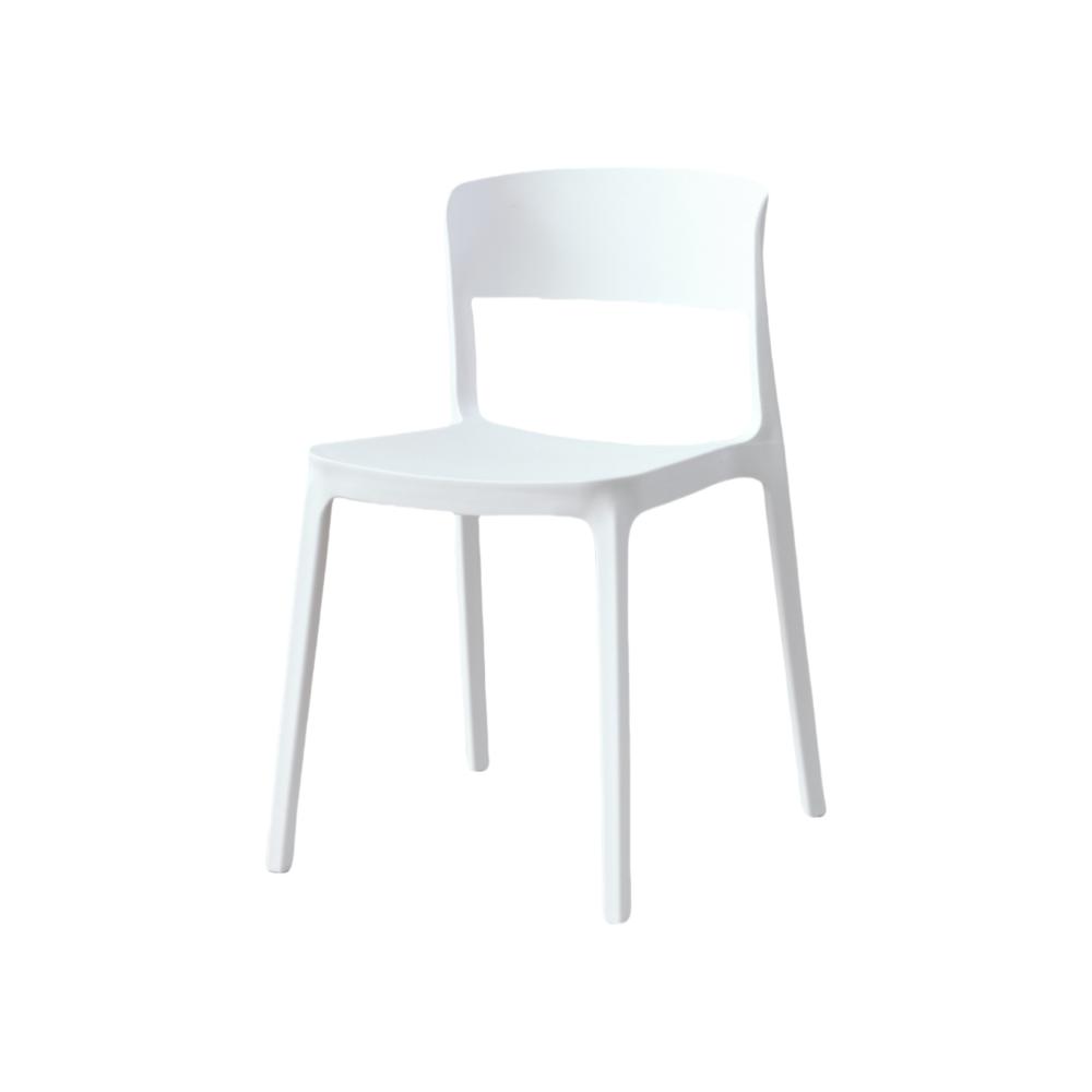 Set de 2 Sillas Mónaco, Color Blanco, con Espaldar y Diseño Moderno, detalle de acabado