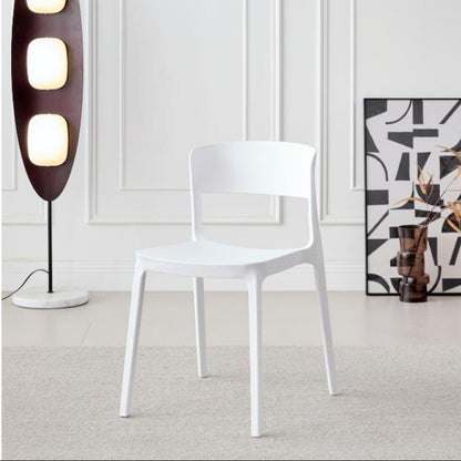 Set de 2 Sillas Mónaco, Color Blanco, con Espaldar y Diseño Moderno, vista lateral