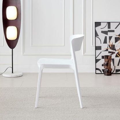 Set de 2 Sillas Mónaco, Color Blanco, con Espaldar y Diseño Moderno, vista posterior