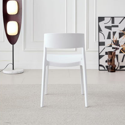 Set de 2 Sillas Mónaco, Color Blanco, con Espaldar y Diseño Moderno, medidas
