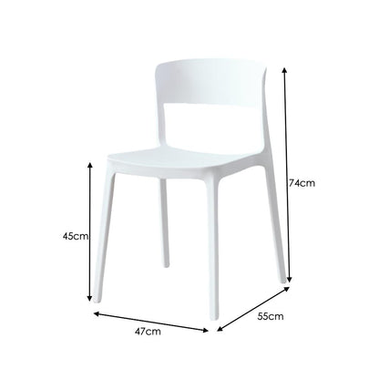 Set de 2 Sillas Mónaco, Color Blanco, con Espaldar y Diseño Moderno, detalle de patas