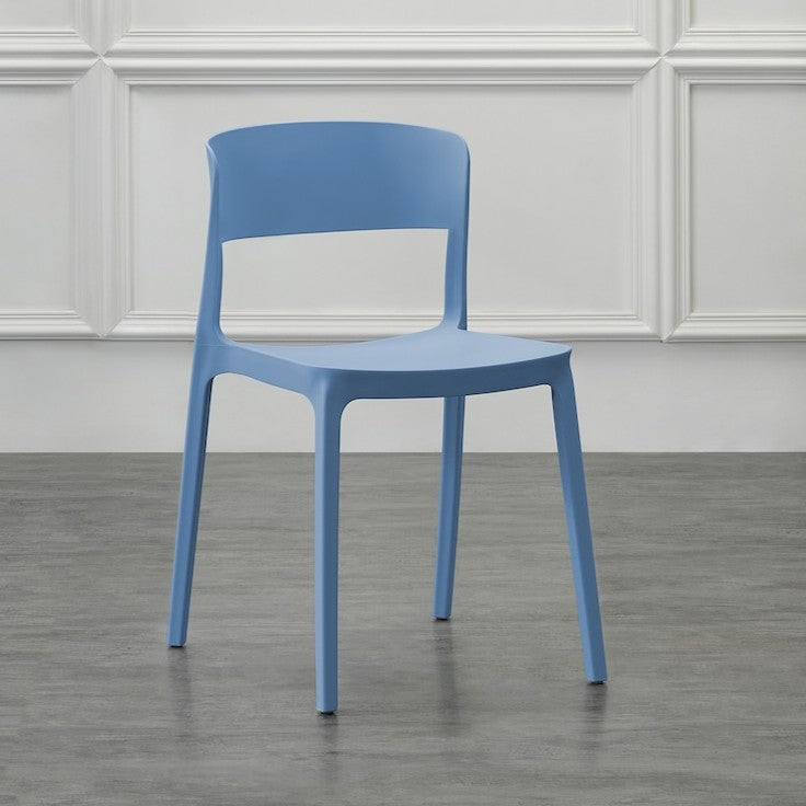 Set de 2 Sillas Mónaco, Color Azul Oceano, con Espaldar y Diseño Moderno