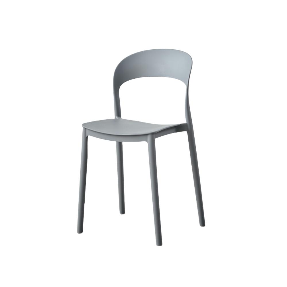 Comedor nórdico gris oscuro con mesa redonda y 4 sillas - detalle