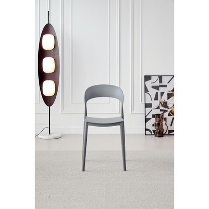 Set de 2 Sillas Patrick, Color Gris Oscuro, con Espaldar y Diseño Moderno