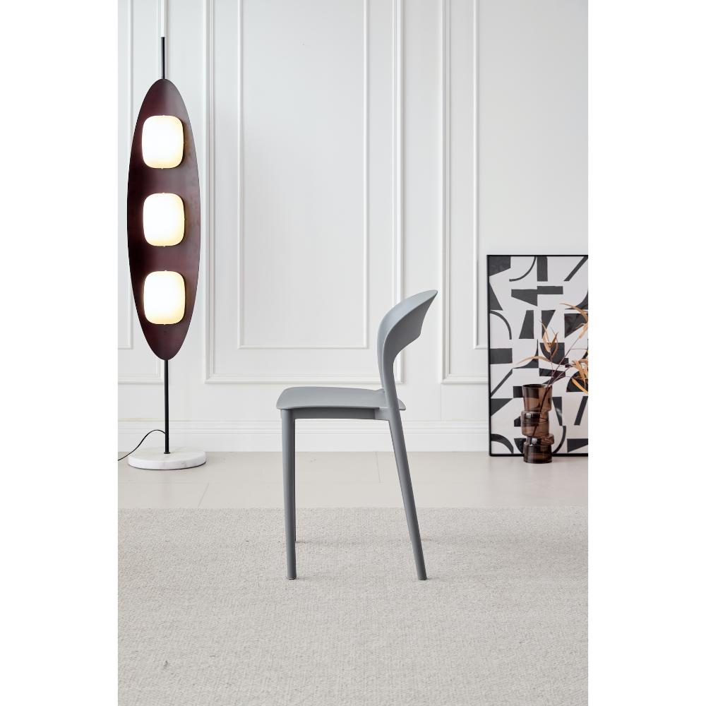 Set de 2 Sillas Patrick, Color Gris Oscuro, con Espaldar y Diseño Moderno