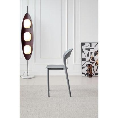 Set de 2 Sillas Patrick, Color Gris Oscuro, con Espaldar y Diseño Moderno