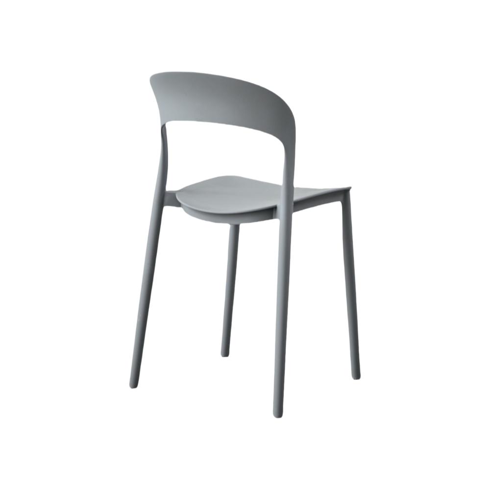 Comedor nórdico gris oscuro con mesa redonda y 4 sillas - en ambiente