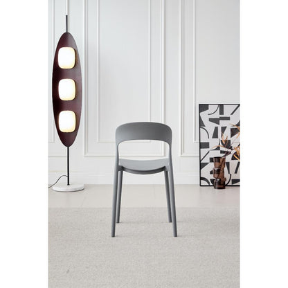 Set de 2 Sillas Patrick, Color Gris Oscuro, con Espaldar y Diseño Moderno