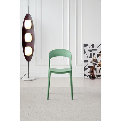 Set de 4 Sillas Patrick, Color Verde Oliva, con Espaldar y Diseño Moderno, detalle