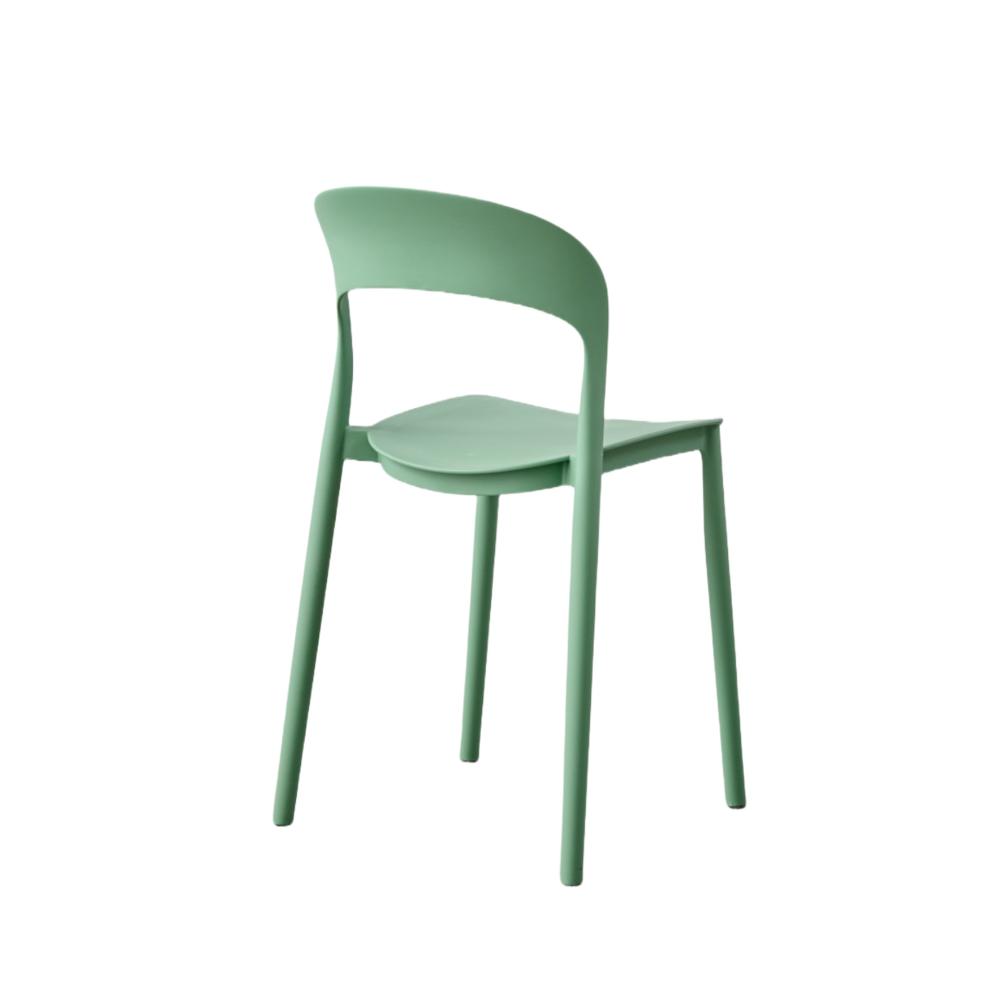 Set de 4 Sillas Patrick, Color Verde Oliva, con Espaldar y Diseño Moderno, detalle interior