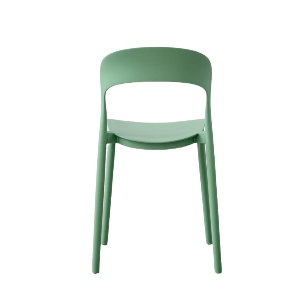 Set de 4 Sillas Patrick, Color Verde Oliva, con Espaldar y Diseño Moderno, vista en perspectiva