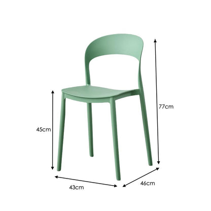 Set de 4 Sillas Patrick, Color Verde Oliva, con Espaldar y Diseño Moderno, detalle de patas