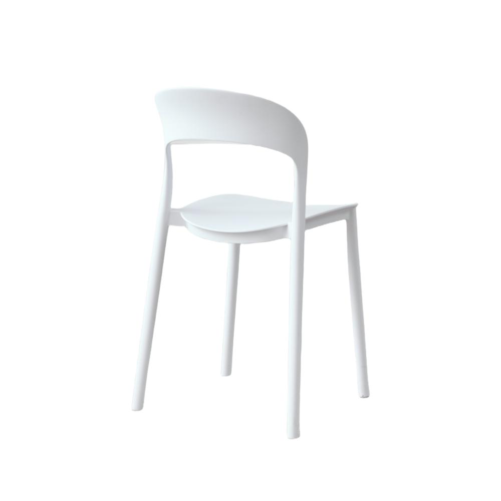 Combo Aura, Incluye Comedor y 4 Sillas con Espaldar Color Blanco grafito, en ambiente