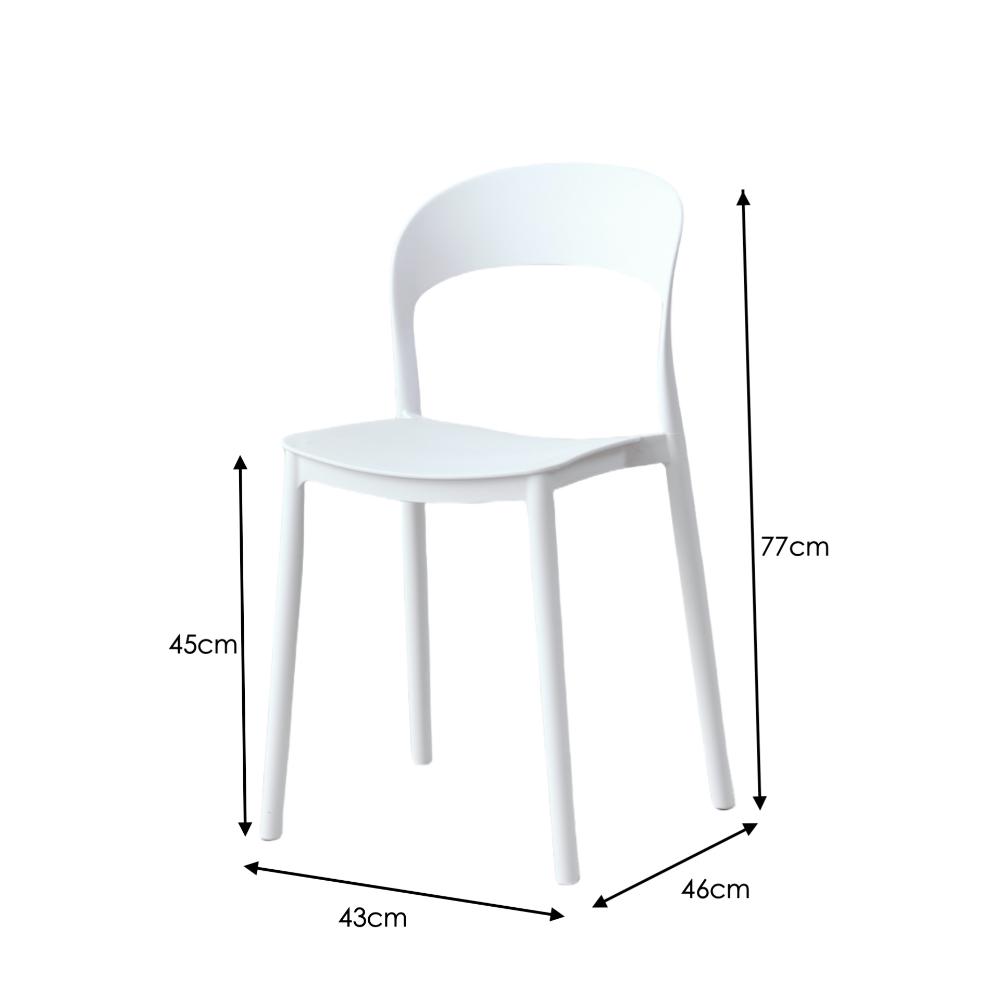 Combo Aura, Incluye Comedor y 4 Sillas con Espaldar Color Blanco grafito, medidas