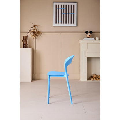 Set de 2 Sillas Patrick, Color Azul, con Espaldar y Diseño Moderno
