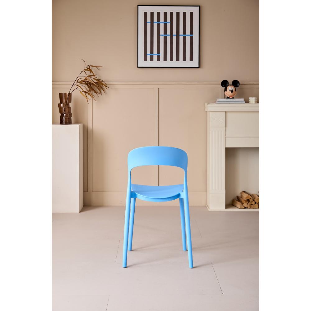 Set de 2 Sillas Patrick, Color Azul, con Espaldar y Diseño Moderno