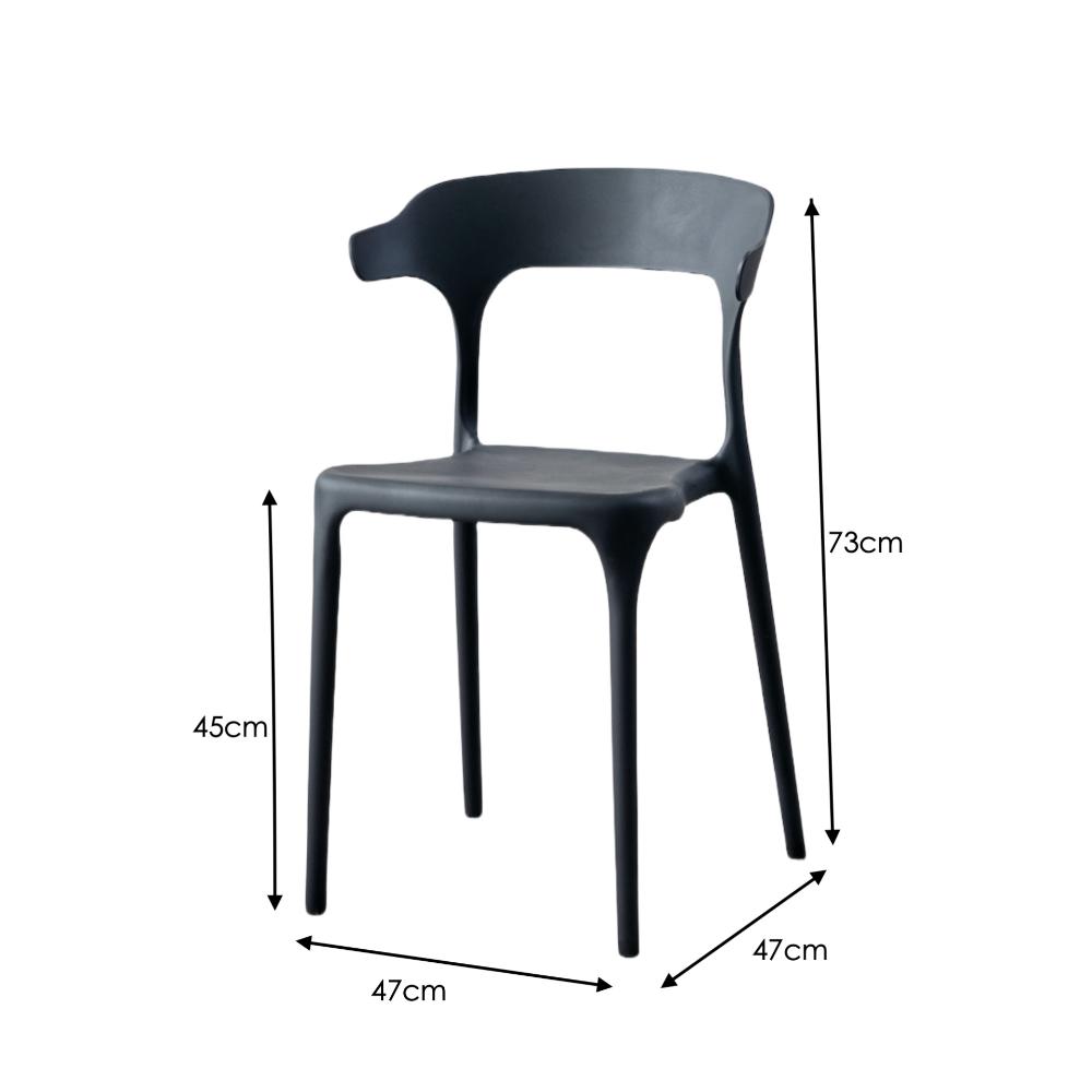 Silla Elena, Color Negro, con Espaldar y Diseño Moderno, detalle interior