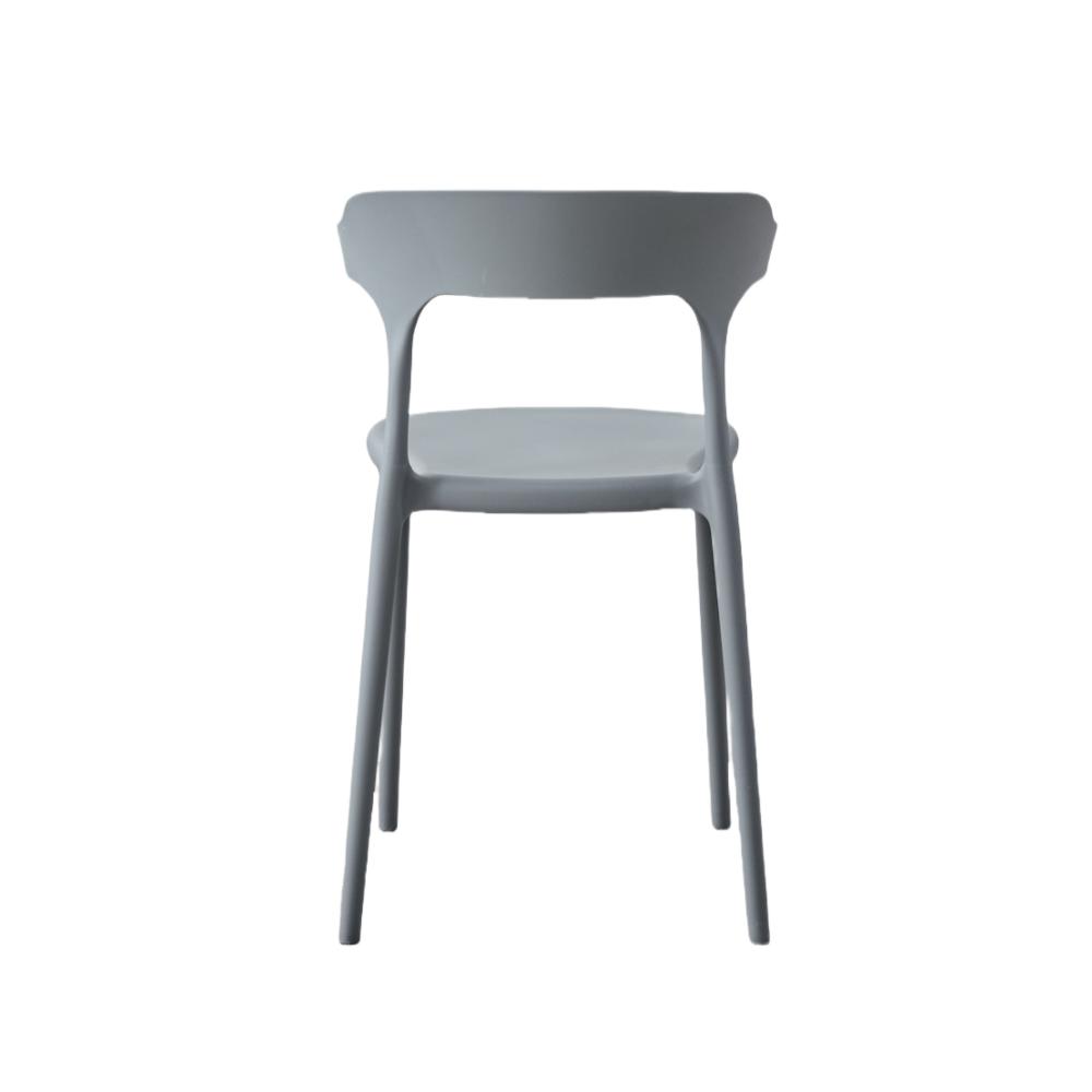 Silla Elena, Color Gris Oscuro, con Espaldar y Diseño Moderno, abierto