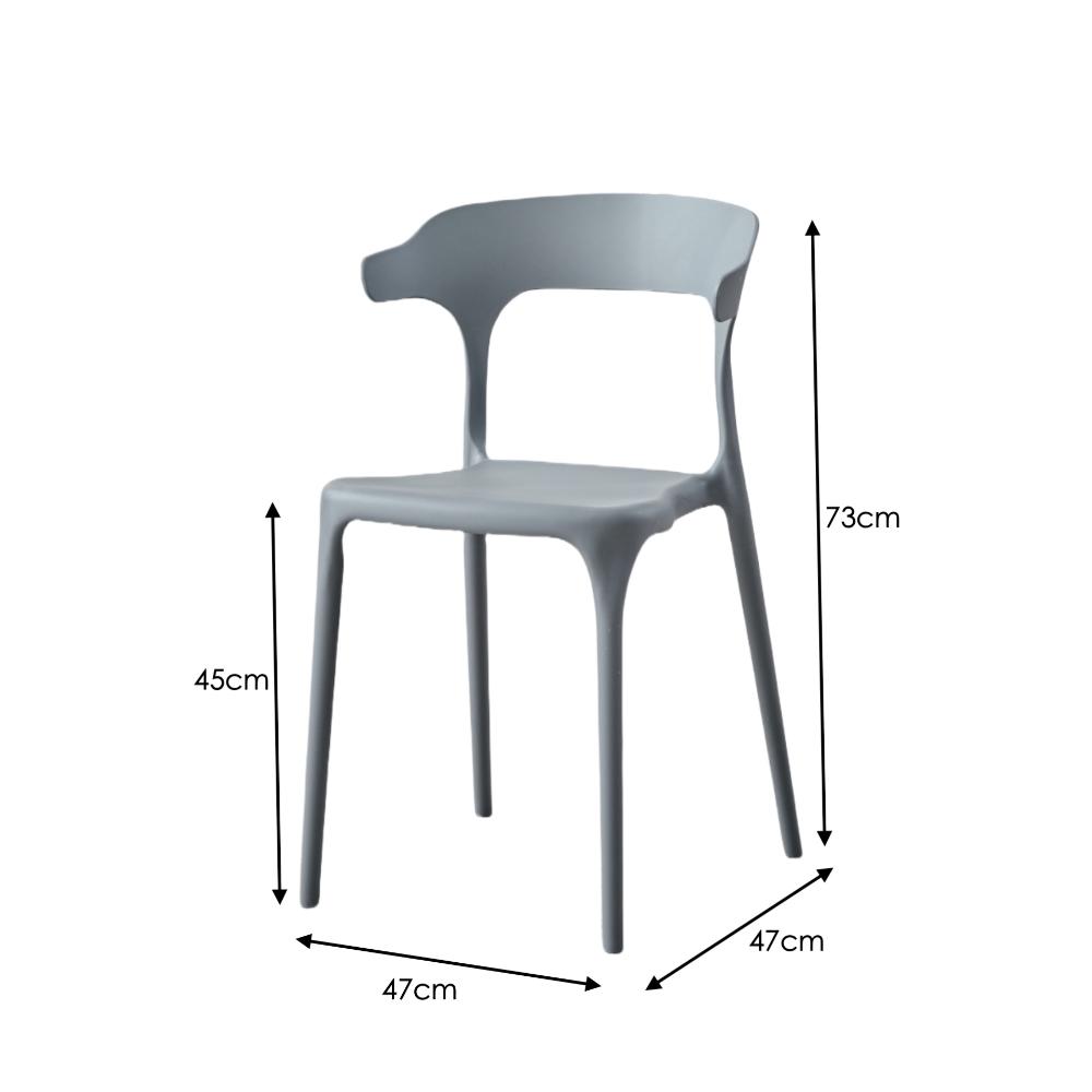 Silla Elena, Color Gris Oscuro, con Espaldar y Diseño Moderno, detalle interior