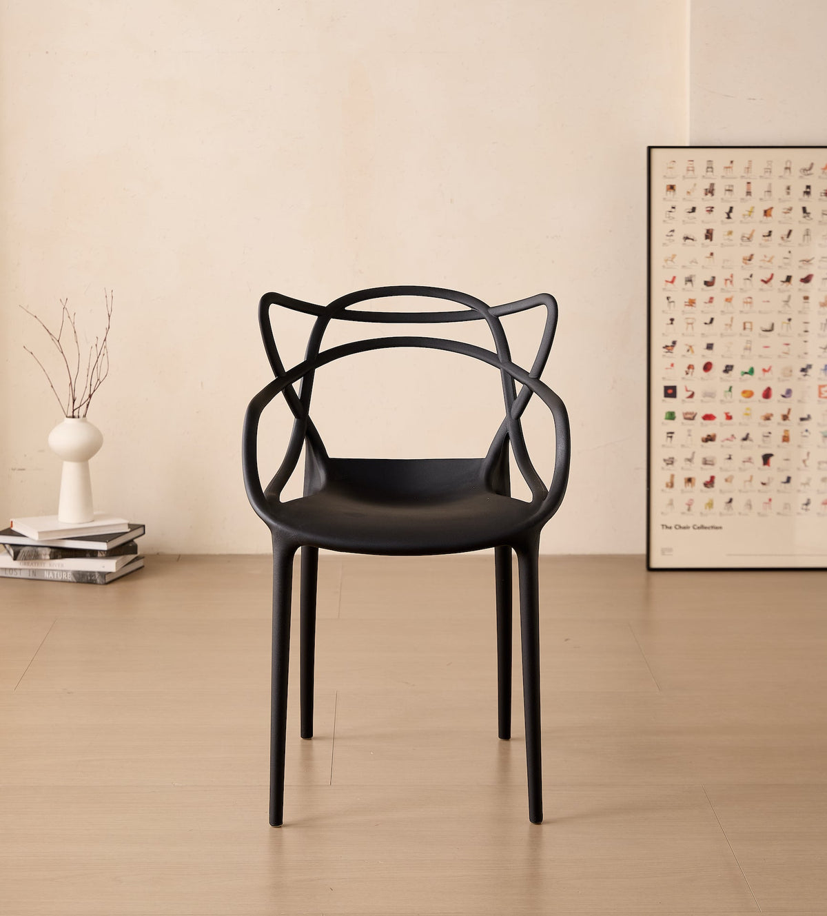 Set de 2 Sillas Palermo, Color Negro, con Espaldar y Diseño Moderno