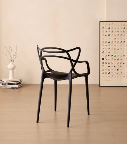 Set de 2 Sillas Palermo, Color Negro, con Espaldar y Diseño Moderno