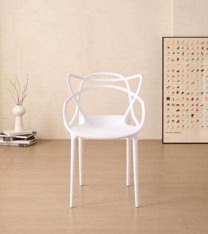 Silla Palermo, Color Blanco, con Espaldar y Diseño Moderno, detalle
