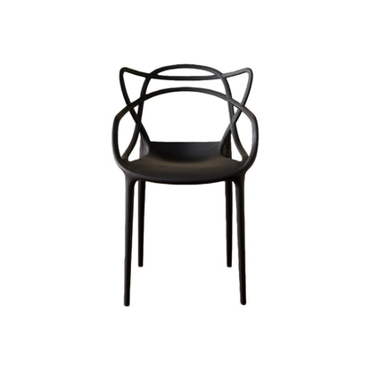 Set de 4 Sillas Palermo, Color Negro, con Espaldar y Diseño Moderno