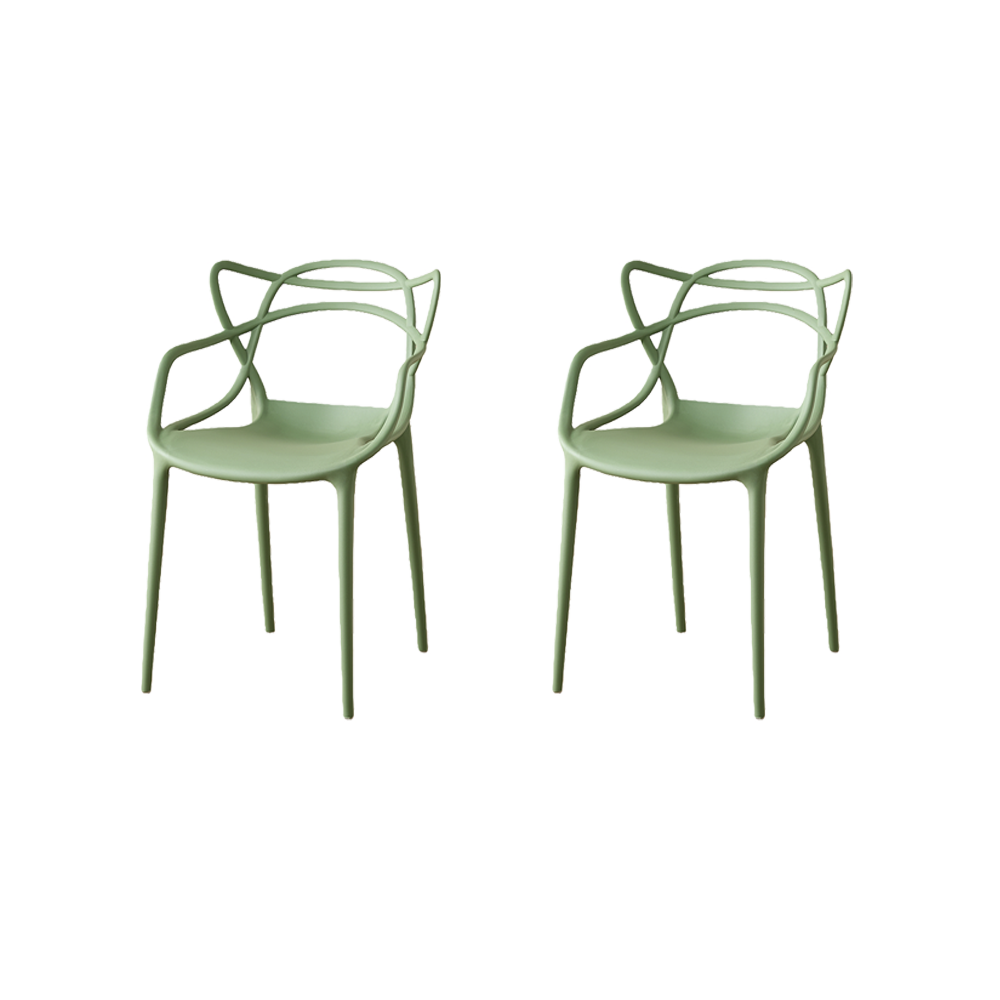 Set de 2 Sillas Palermo, Color Verde, con Espaldar y Diseño Moderno