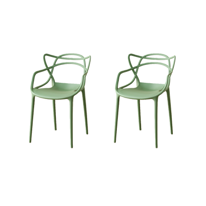 Set de 2 Sillas Palermo, Color Verde, con Espaldar y Diseño Moderno