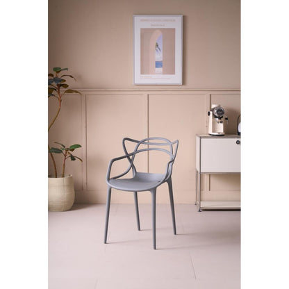 Silla Palermo, Color Gris, con Espaldar y Diseño Moderno