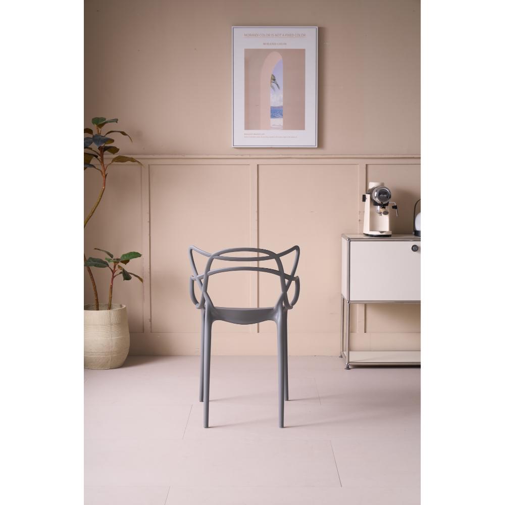 Silla Palermo, Color Gris, con Espaldar y Diseño Moderno