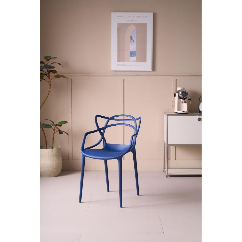 Set de 2 Sillas Palermo, Color Azul, con Espaldar y Diseño Moderno