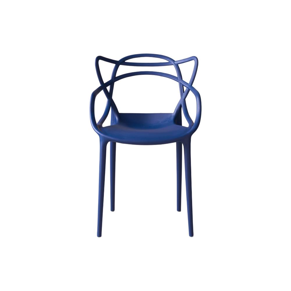 Silla Palermo, Color Azul, con Espaldar y Diseño Moderno