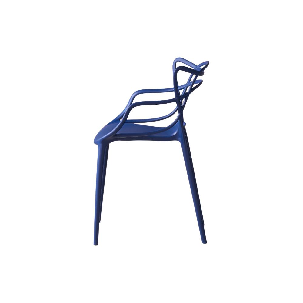 Silla Palermo, Color Azul, con Espaldar y Diseño Moderno
