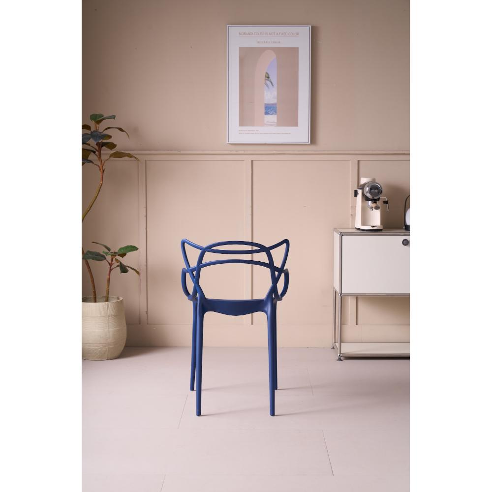 Silla Palermo, Color Azul, con Espaldar y Diseño Moderno