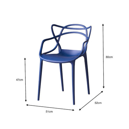 Silla Palermo, Color Azul, con Espaldar y Diseño Moderno